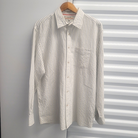 Faconnable Other - Faconnable Jeans Long Sleeve Button Up Shirt, Size Large, White with Stripes
